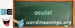 WordMeaning blackboard for oculist